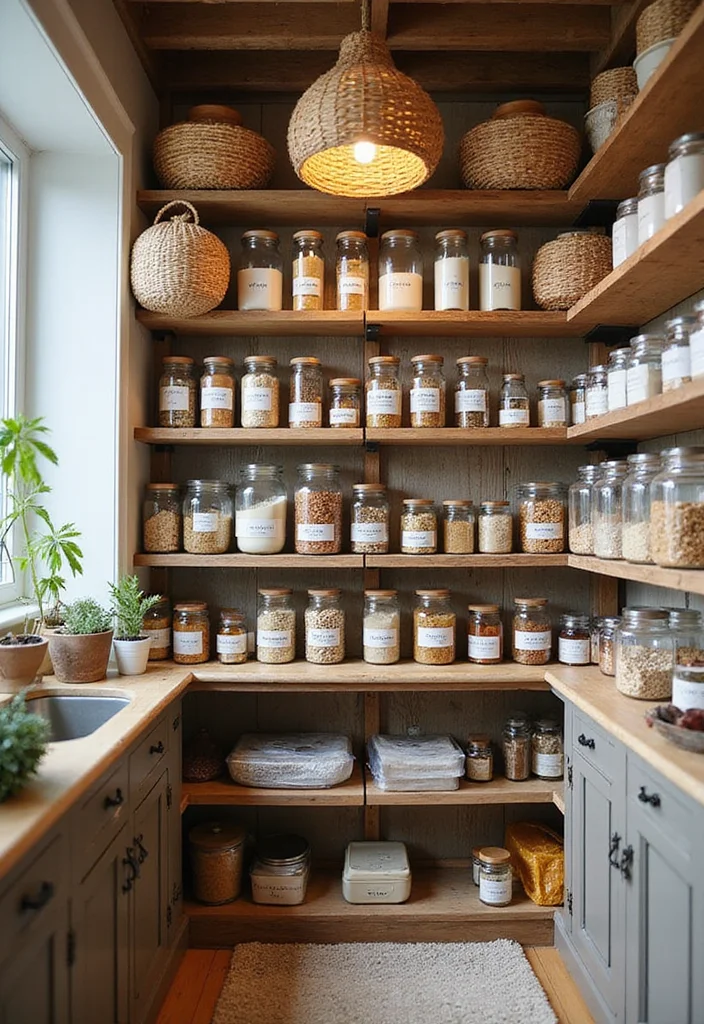 21 Cozy Modern Small Kitchen Storage Ideas That Make Every Inch Feel Custom - 13. Embrace a Tidy Pantry with Clear Labels 1