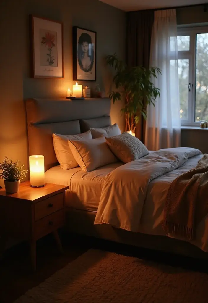 24 Cozy Modern Bedroom Lighting Ideas for Renters That Glow Like a Boutique Hotel - 17. Cozy Candlelight 1