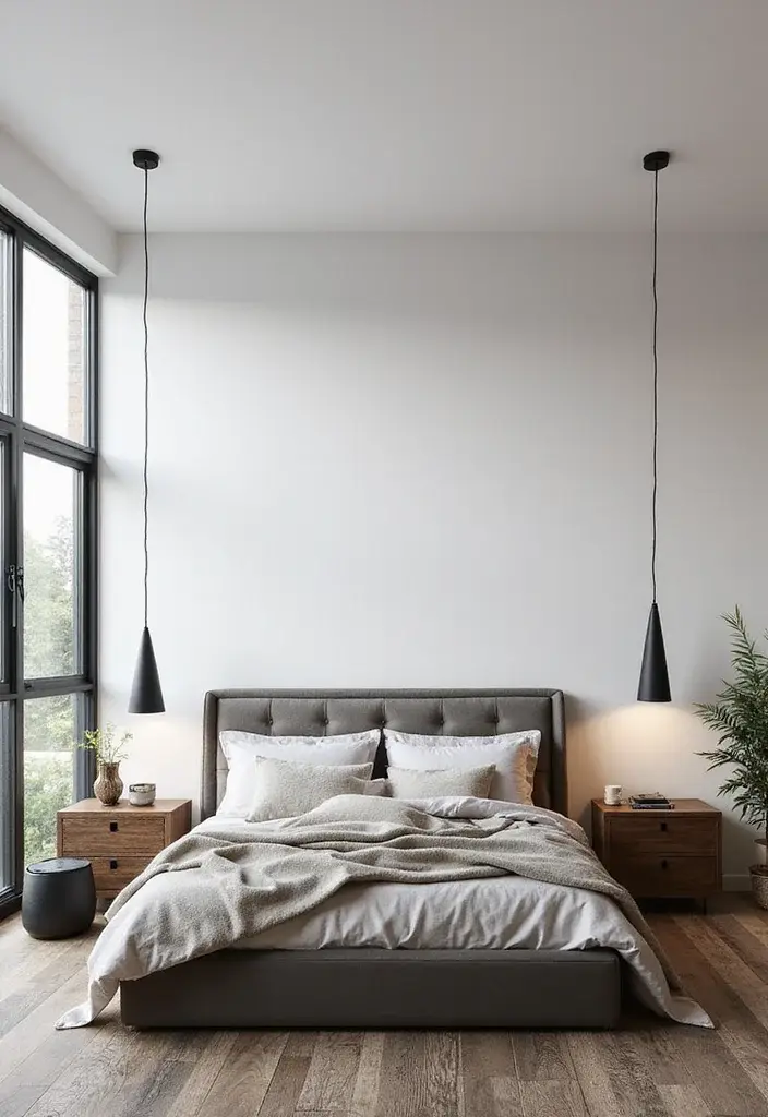 24 Cozy Modern Bedroom Lighting Ideas for Renters That Glow Like a Boutique Hotel - 2. Sleek Pendant Lights 1