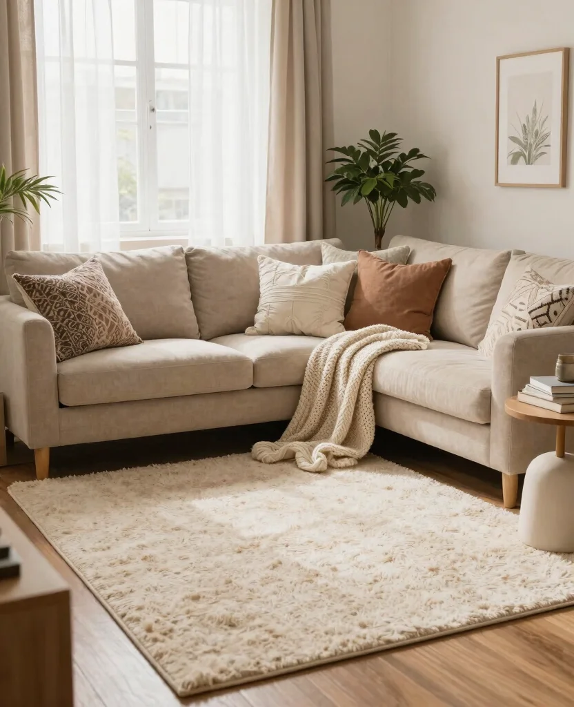 Transform Your Small Apartment Living Room with Cozy Decor Ideas for Maximum Style - 2. Layer Textiles for Comfort and Style 1