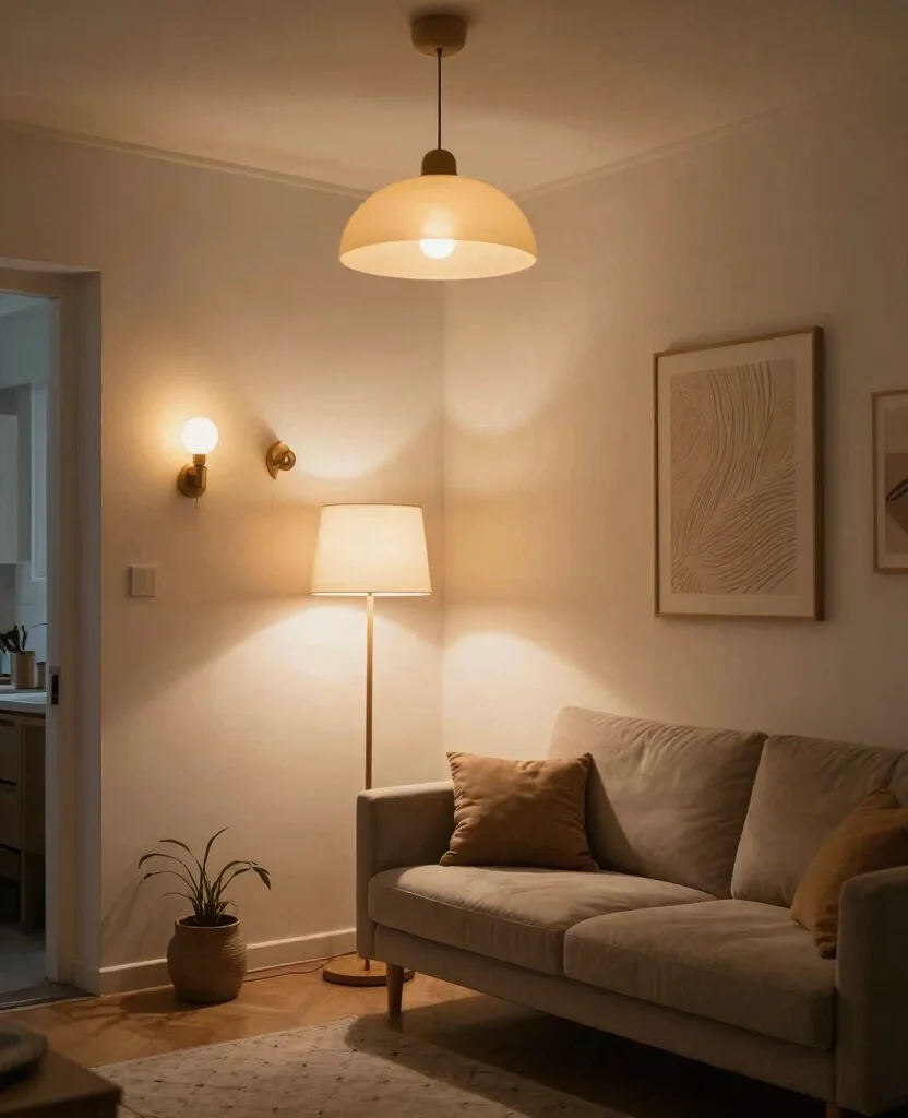 Transform Your Small Apartment Living Room with Cozy Decor Ideas for Maximum Style - 4. Implement Smart Lighting Solutions 1