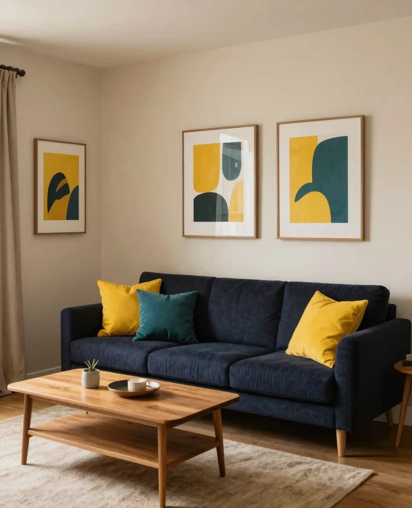 Transform Your Small Apartment Living Room with Cozy Decor Ideas for Maximum Style - 7. Opt for a Neutral Color Palette with Bold Accents 1